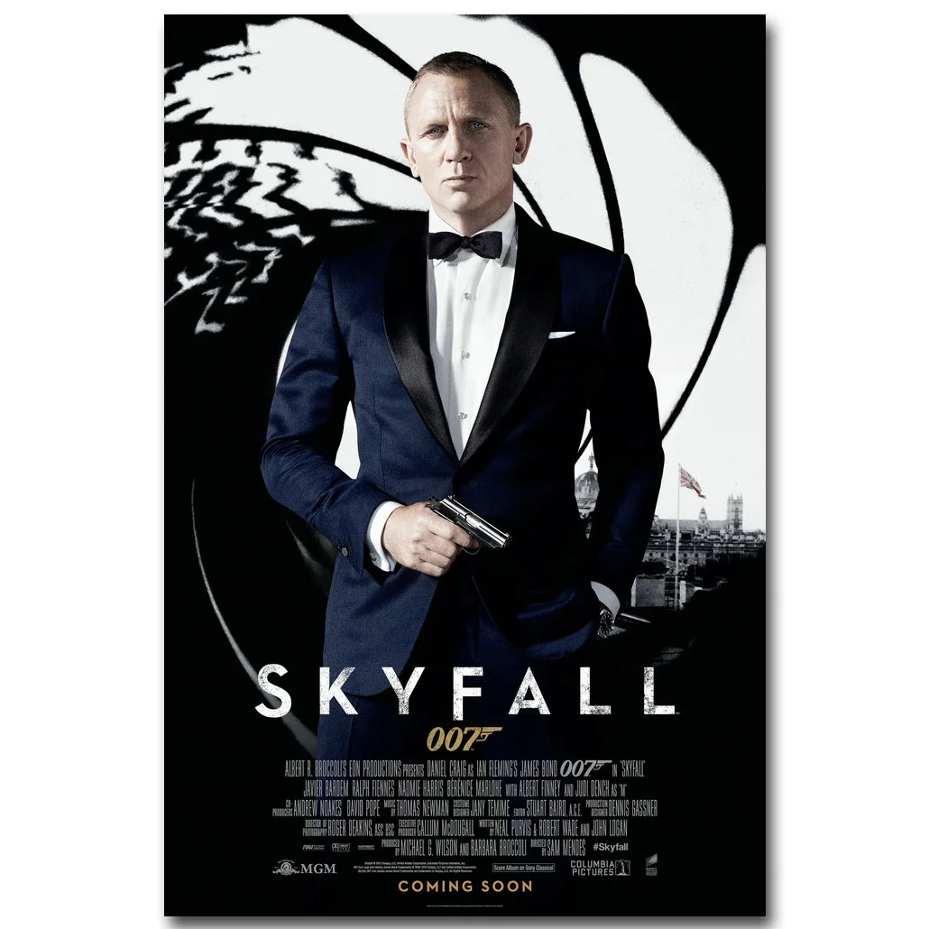 007 SKYFALL художественная шелковая ткань постер принт 13x20 24x36 дюймов Джеймс Бонд