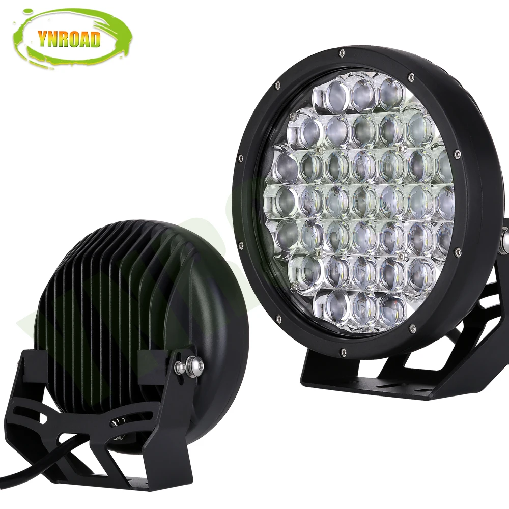 YNROAD 1 пара 9 дюймов круглый 370 Вт 5D черный 33300LM led внедорожный вождения бордовый для внедорожников, ATV, UTV, 4D, 4X4, 4WD внедорожников