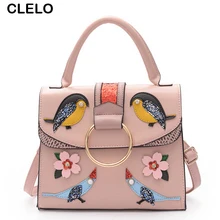 CLELO Retro Handbag Girls PU Flap Clutch Phone Holder Top-handle Bag Female Small Messenger Bags Shoulder Bag Fashion Women Bag
