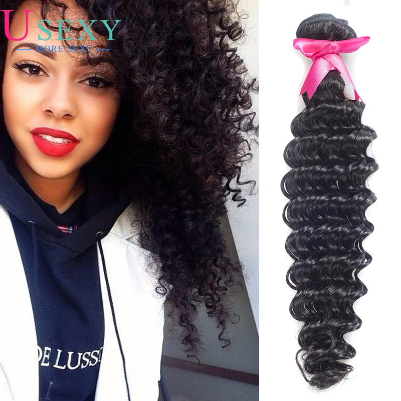 Unprocessed Brazilian Deep Wave Virgin Hair 3 Bundles 8A Human Weave 100% Extensions 8-28 Inch |