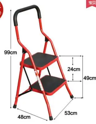 Бытовой складной выдвижной лестница двухсторонняя безопасность эскалаторы шаг лестница более высокая платформа безопасности лестница - Цвет: 2 steps no armrest