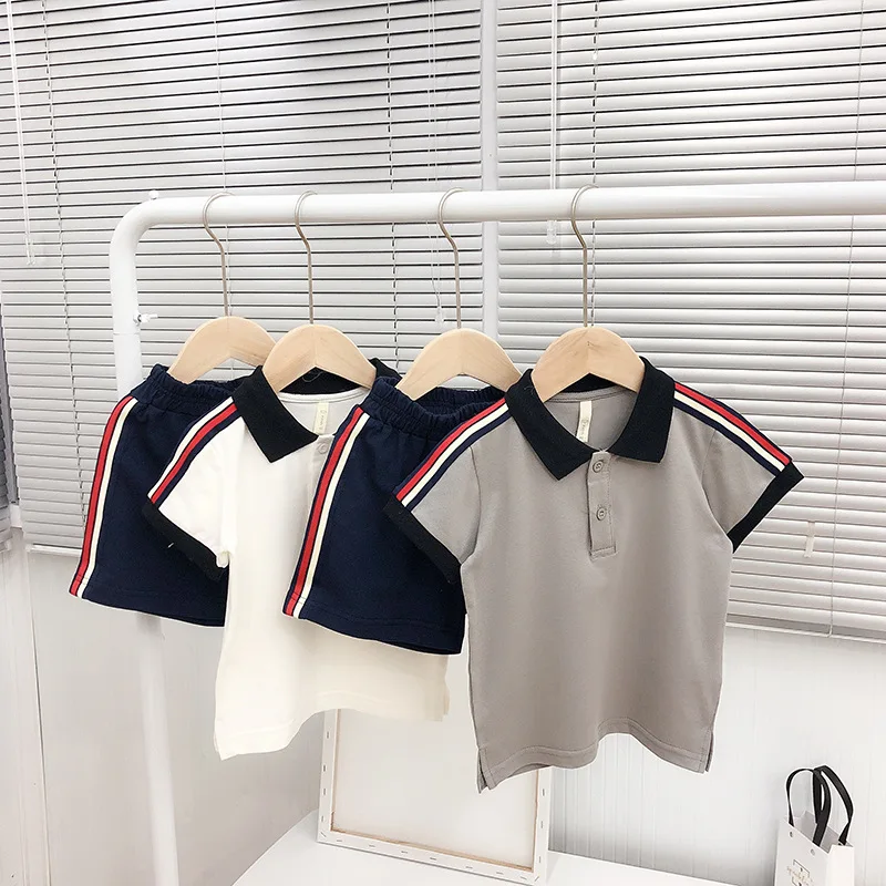 

Boys' Sets Lapel T-shirt Leisure Shorts Summer