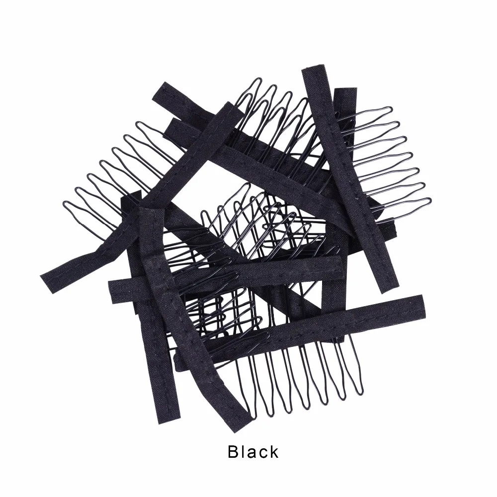 5 цветов, заколки для париков, стальной зуб, полиэстер, прочная ткань, гребни для париков, Аксессуары для париков, инструменты, 10 шт./лот
