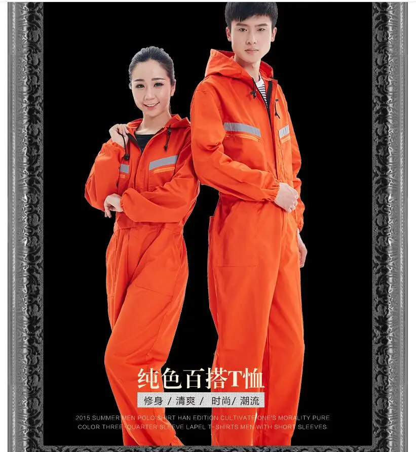 Men Work Overalls Long Sleeve Working Coveralls Comfortable Cotton Labor Uniforms Workwear Repairman Auto Repair Plus Size S-4XL