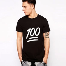 Emoji 100 Points T Shirts Men/Women New 2016 Summer Style Short Sleeve O-Neck Harajuku Hip Hop Casual Tops Tees Funny T-Shirt