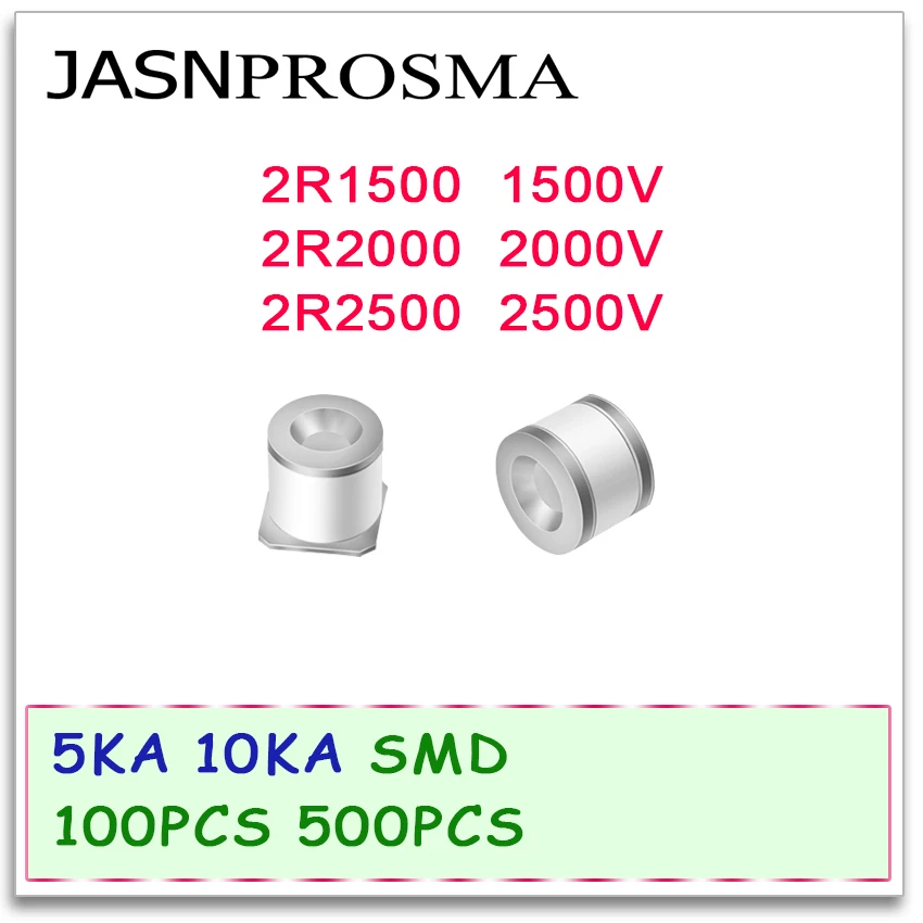 Jasnprosma Di Ceramica Tubo Di Scarico Del Gas Detonator Smd 5Ka 10Ka 2R1500 2R2000 2R2500 1500 V 2000 V 2500 V 100 Pz 500 Pz 5.5*6 8*6 Nuovo