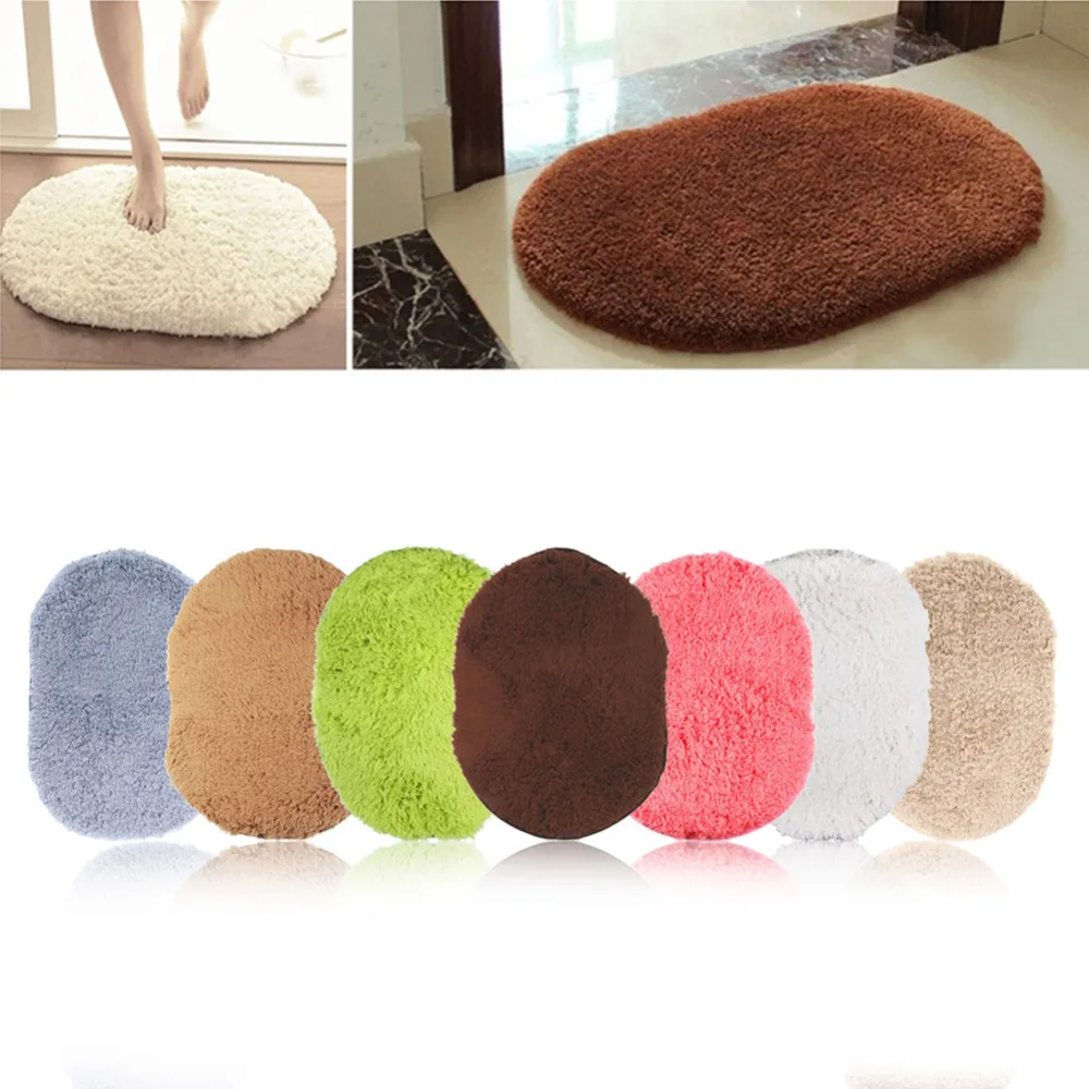 Bathroom Carpet Bath Mat Super Magic Slip Resistant Pad Room Oval