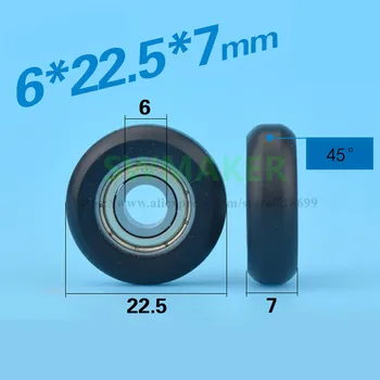 

SWMAKER 6*22.5*7 nylon bag rubber bearing pulley 3 d printers oubiao 20 CNC engraving machine aluminum track wheel