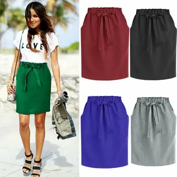 

New Women Ladies Fashion Casual Summer Skirt Pencil Slim Bodycon Hip Bandage High Waist Mini Skirt Party Clubwear