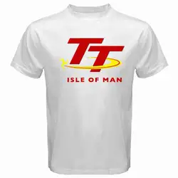 Новый Остров Мэн TT Race логотип для мужчин белая футболка Размеры S до 3XL Повседневная принтованная футболка, хип хоп Забавный tee, s футболки