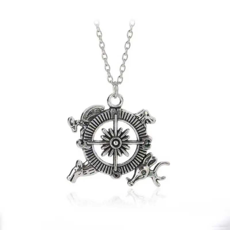 

game of thrones necklace compass song of ice and fire vintage antique silver pendant for men and women wholesale