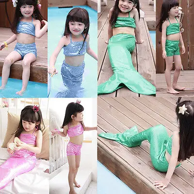 Дети купальники 2015 новая девушка русалочка Swimmable плавание принцесса костюм
