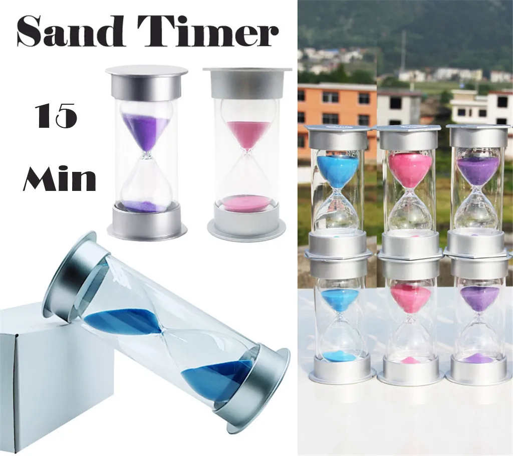 

Sand Timer Security Fashion Hourglass 15 Minutes Sand Clock for Children Decorat