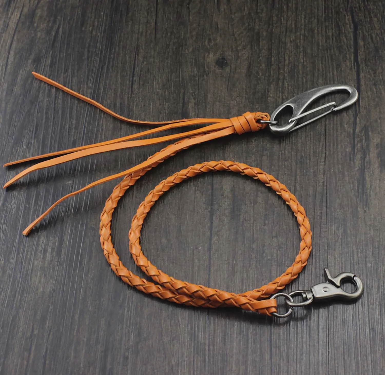 Tassen & portemonnees Portemonnees & Geldclips Portemonnee met ketting biker portemonnee ketting mannen portemonnee ketting gemaakt in de VS Lederen gevlochten sleutelhanger lange riem lus gevlochten ketting 