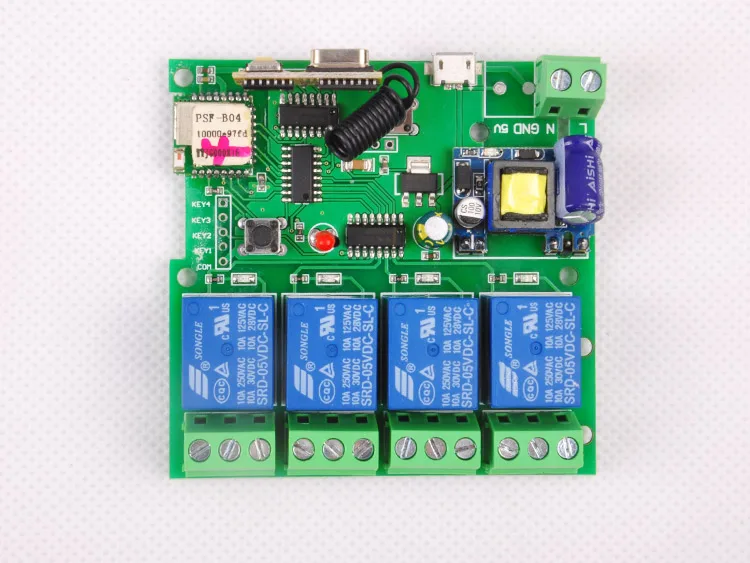 Usb5V/dc7 32v 4 канала реле WI FI переключатель 433 мГц РФ получит Jog толчковой