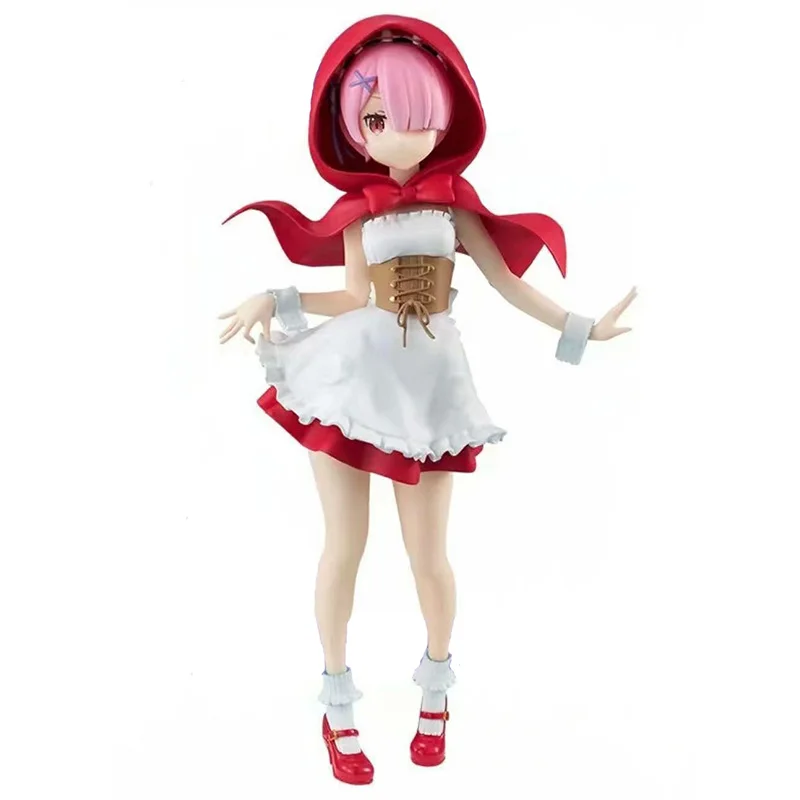22CM Japanese anime figure ReLife in a different world from zero RamRem red hat action figure collectible model toys for boys (9)