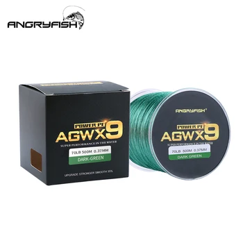 SUPER DEAL ❤️ ANGRYFISH 9 Strands Weaves Braided 500M Fishing Line Super Strong PE Line 15LB-100LB - discount item 56% OFF Sports & Entertainment
