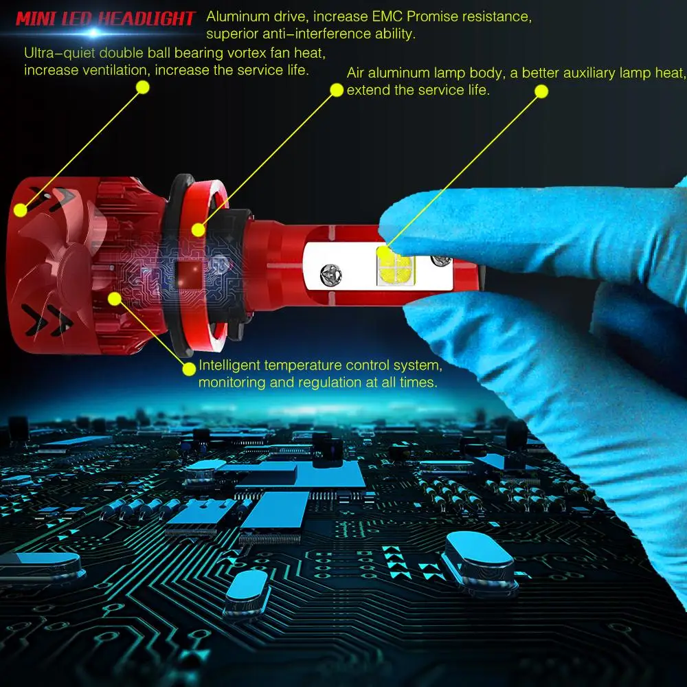 H8/H9/H11 9600LM Замена светодиодный фар высокого Мощность безопасности светодиодный противотуманный свет универсальный автомобильный Стайлинг передняя лампа сборка осветительного оборудования