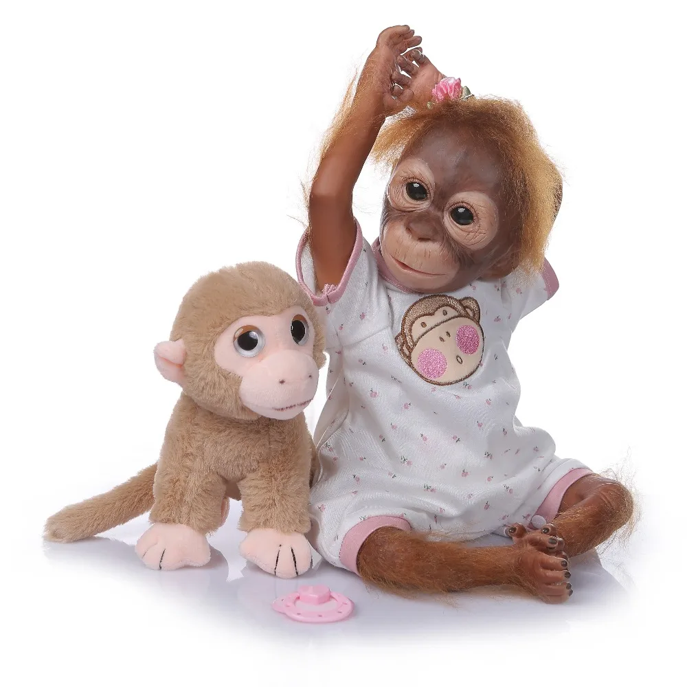 NPK 52 см ручной работы детальная краска reborn baby Monkey новорожденная Кукла коллекционная Художественная кукла высокого качества