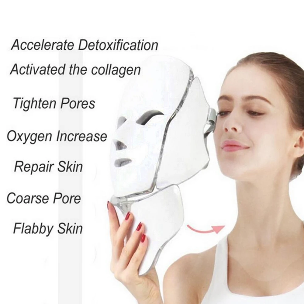  7 Colors Beauty Therapy Photon Led Facial Mask Light Therapy Face Skin Lifting Beauty Rejuvenation  - 4000401425066