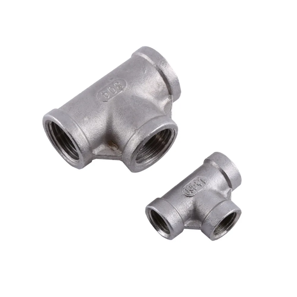 US Stock 1//2 x 1//4 x 1//2 Female T Tee Threaded Reducer Pipe Fitting SS NPT