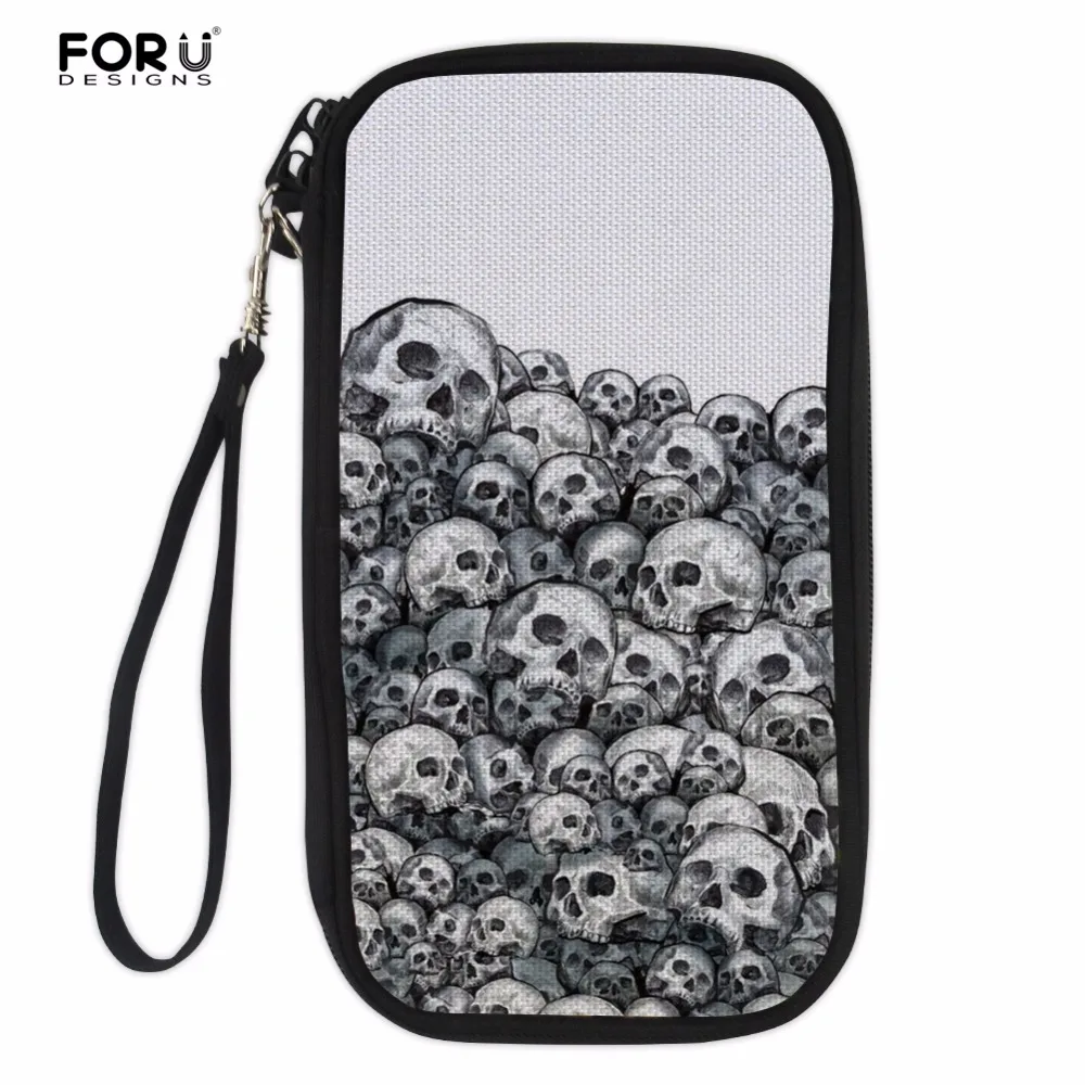 FORUDESIGNS Multi function Mens Designer Wallets Cool Skull Casual Brand Card Holder Wallet for ...