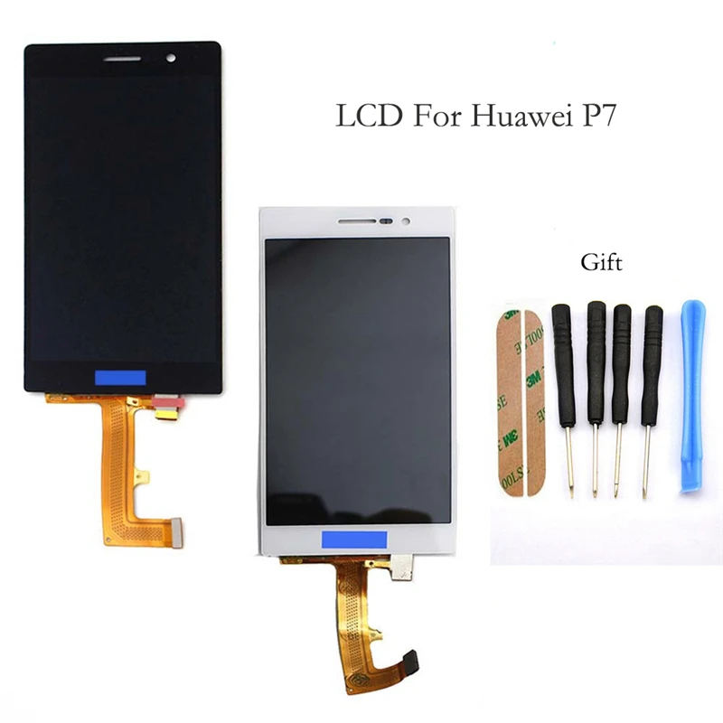 White Black Original Mobile Phone LCD For Huawei Ascend P7 5.0 inch LCD wish Touch Screen Digitizer Assembly For Huawei p7 lcd