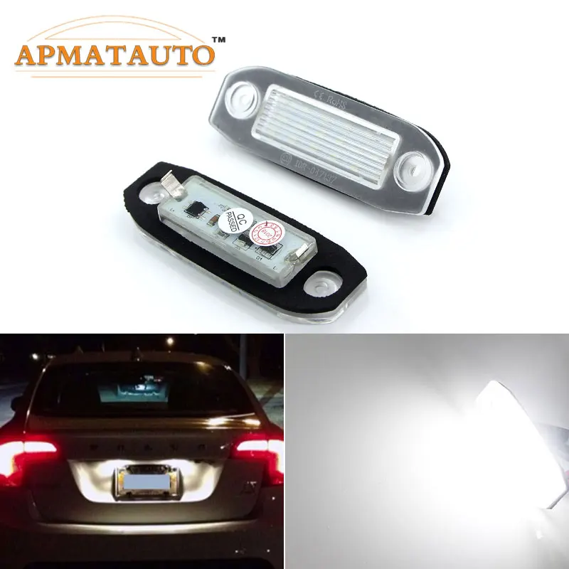 

2pcs White LED License Number Plate Light Bulb For Volvo C30 C70 S80 V70 XC70 S40 V50 S60 V60 XC60 XC90 license plate lamp