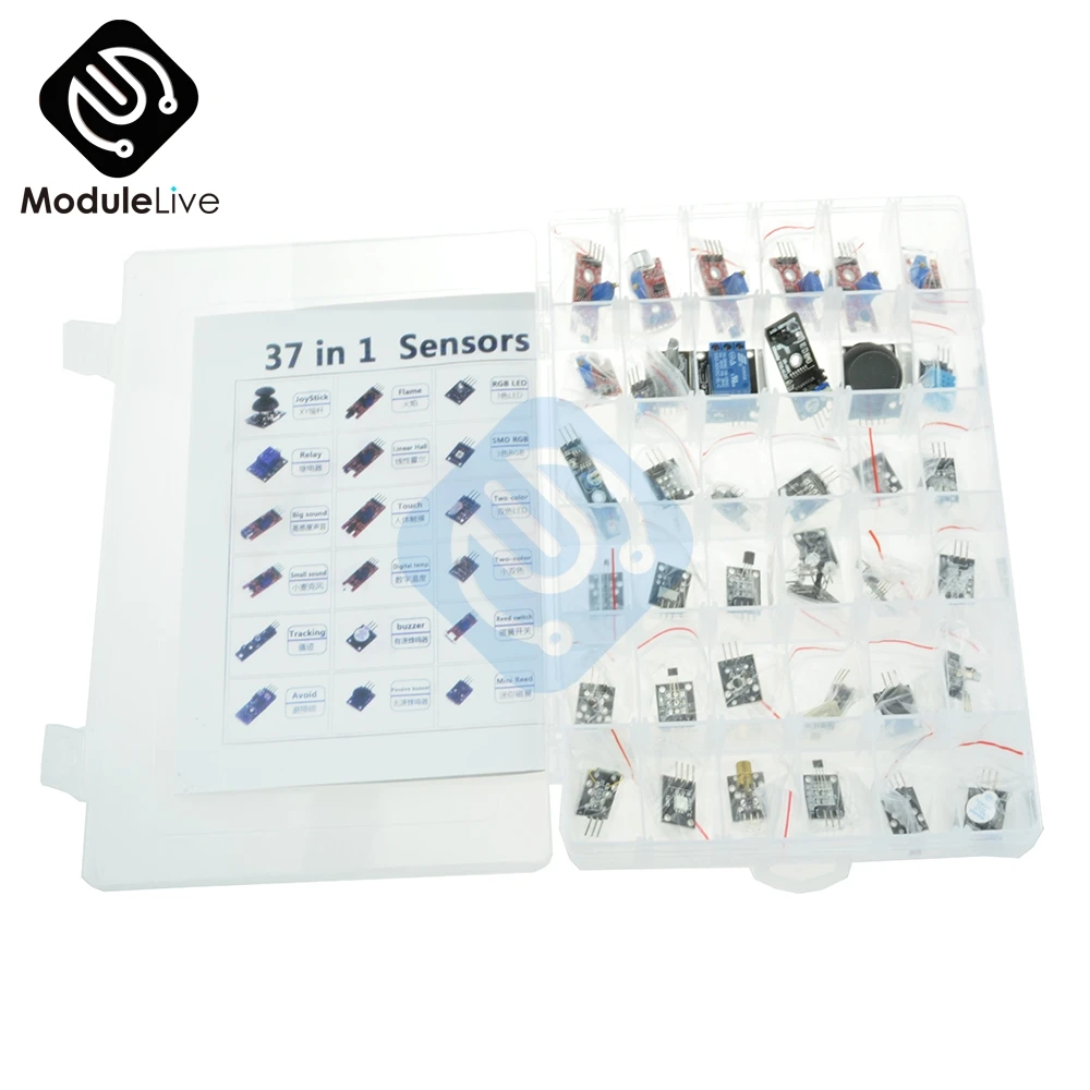 

37 In 1 Sensor Kit For Arduino Raspberry Pi Beginners Learning Keys Sensors Module Ultimate With Matched Box Top Quality
