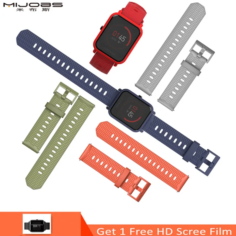 Ремешок силиконовый для смарт-часов Xiaomi Huami Amazfit Bip BIT PACE Lite 20 мм | Электроника