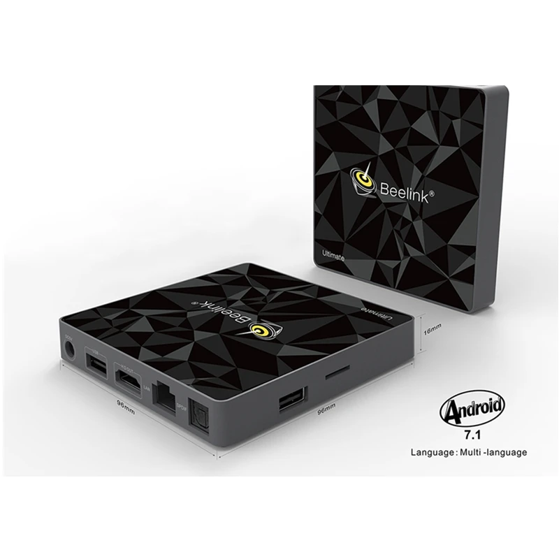 Beelink GT1 Ultimate TV Box Android 7 1 четырехъядерный процессор Amlogic S912 3 ГБ 32 Голосовое
