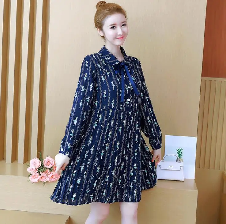 

Trendy Woman Chiffon Dress Summer Spring Breathable Pregnant Woman Dress Pleated Loose Ruffle Maternity Dress MAMA Clothes M-XXL