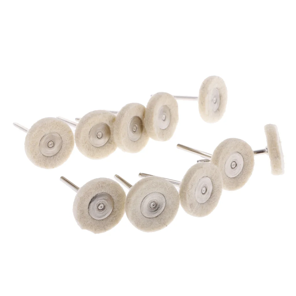 

10 Pieces Wool Polishing Buffing Brush Jewelry Polishing for Rotary Tool 3x25mm