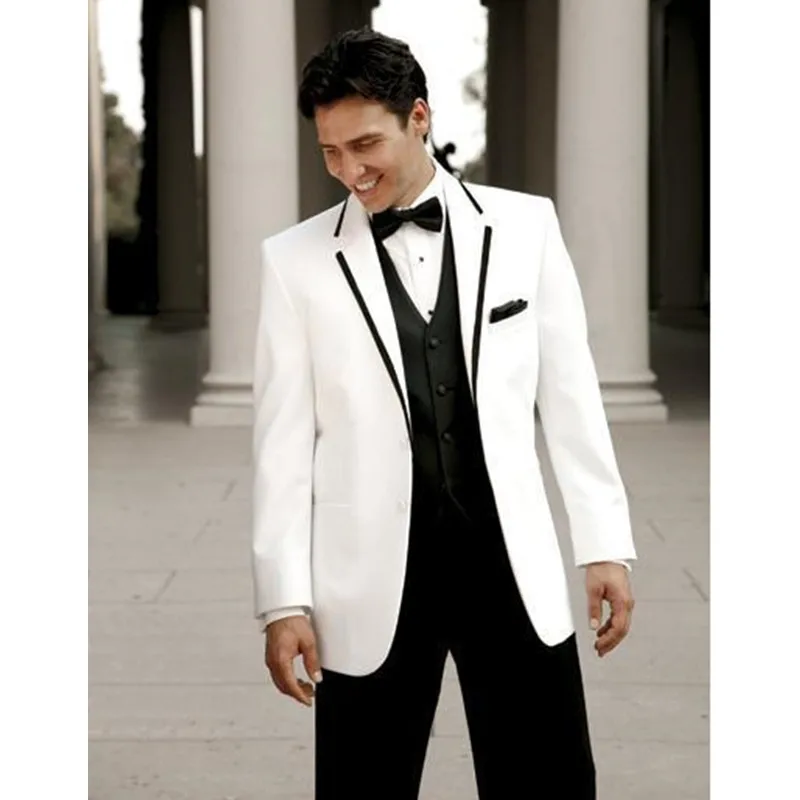 252 Ivory White Wedding Men Suits Blazer With Pants good quality Formal Wedding Men Suits For Summer 3 Pieces Bridegroom Tuxedo