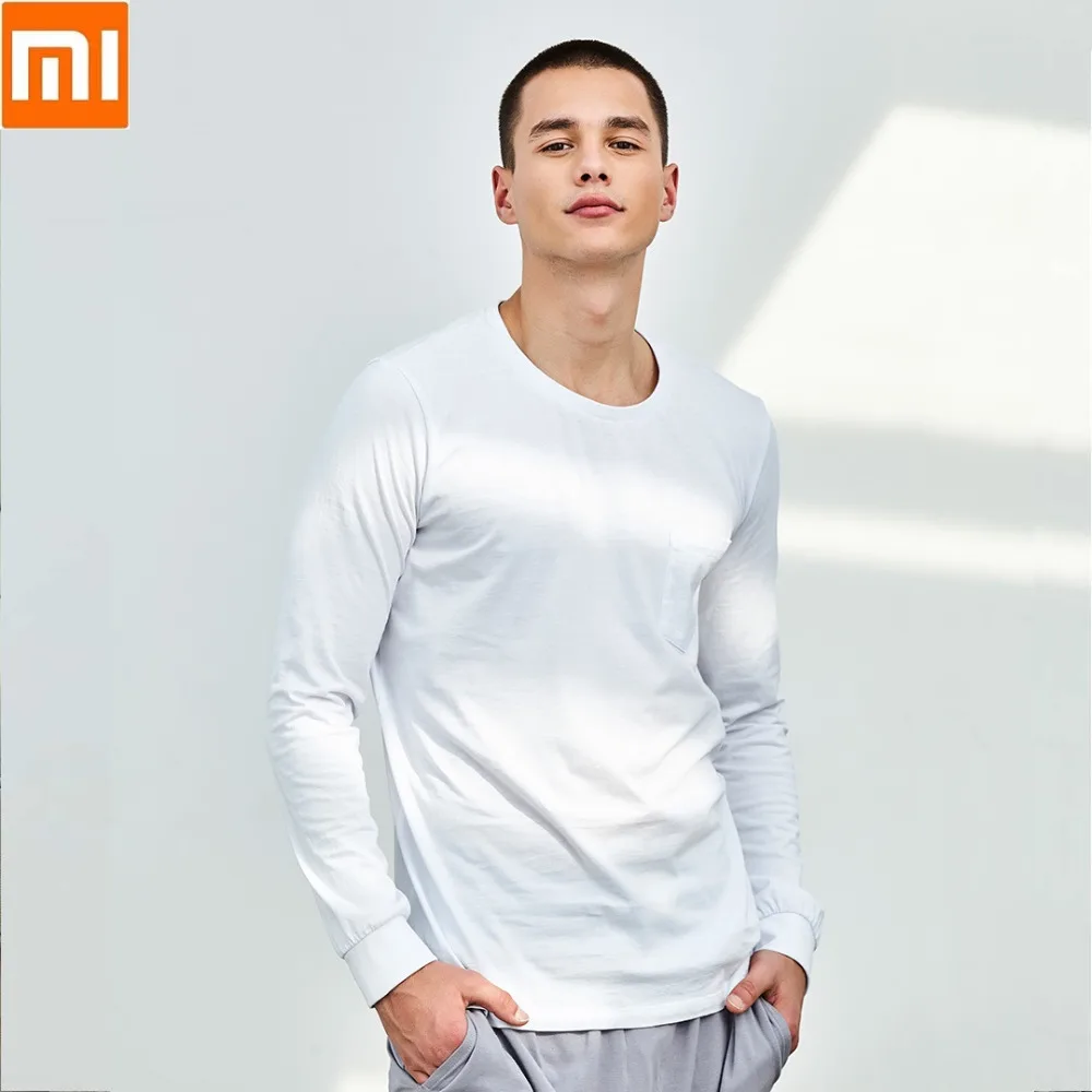 

Xiaomi Men's cotton round neck long sleeve bottoming shirt Soft and comfortable Fashion wild Spring and autumn dress