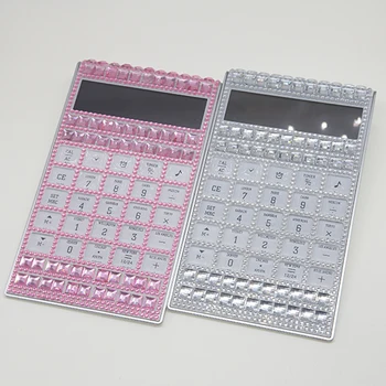 

Creative fashion portable crystal with diamond 12 digit LCD electronics button battery calculator stationery office supplies