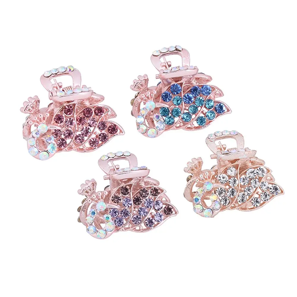

1PC Korean Style Fashion Women Crystal Rhinestone Mini Leaf Crown Bowknot Hair Claw Peacock Hair Clips Hair Accessories Jewelry