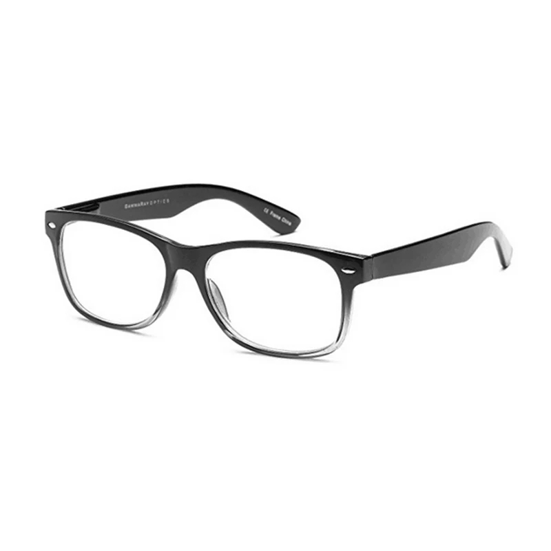 

Progressive Multifocal Lens Myopia Glasses Square Gradient Black Frame Rivets Spectacles Look Far Near Optical Eyeglasses L3
