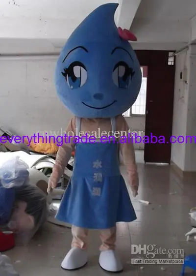 Blue Water drop mascot costumes Fancy dress Cartoon Costumes Adult size