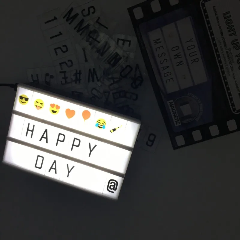 Led Cinema Lightbox LED ночник A6 DIY кинематографический световой короб USB или Аккумулятор
