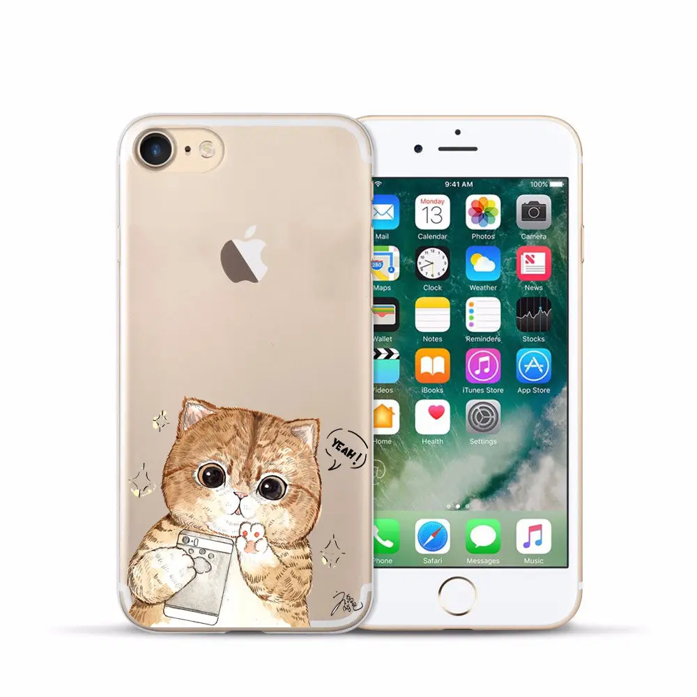 Arvin Plain Case FOR Iphone 7 5 5S 6sPlus X XS Max XR Painting Silicon Cover FOR Iphone 6s Soft Clear Protective TPU Back Cover (19)