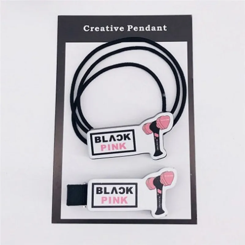 

Girls Fans Hair Accessories Hair Rope with Hair Clip Korean Version BLACKPINK GOT7 SEVENTEEN EXO TWICE Elastic Headwear