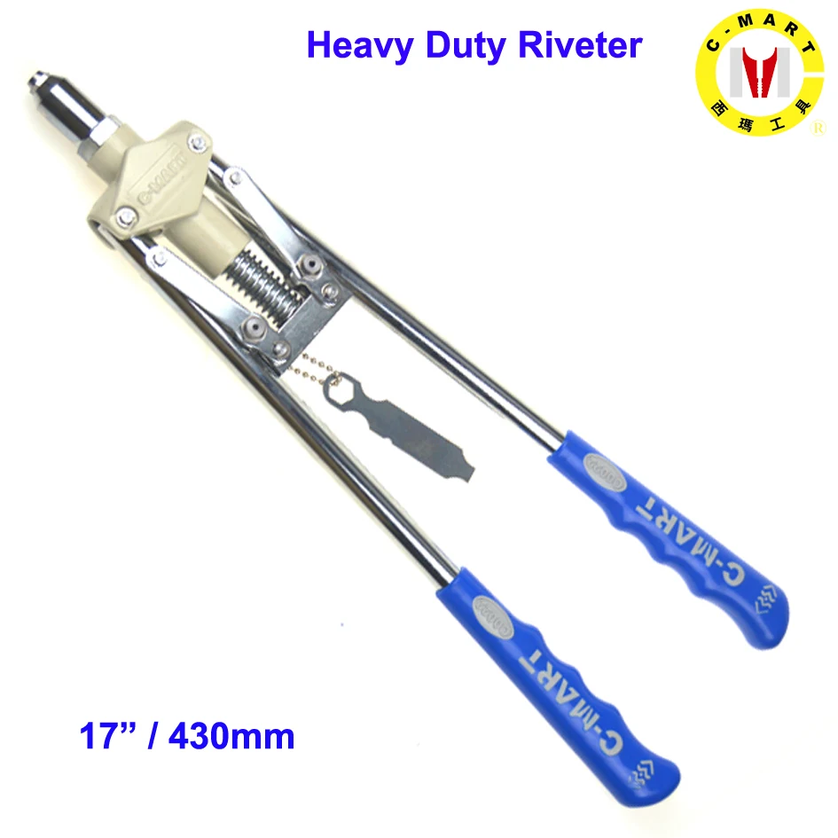 

C-mart Hand Tools Heavy duty Industrial Manual Rivet Tools 2.4,3.2,4.0,4.8,6.4 Hand Riveter Double Handle Labor Saving