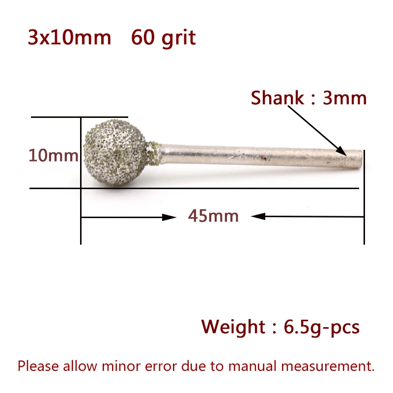 5pcs Abrasive Tools Grinding Head Diamond Coated Spherical/ball Head Repairing Grinding Bit 3mm Shank Dremel Burrs Rotary Tool 5pcs Abrasive Tools Grinding Head Diamond Coated Spherical/ball Head Repairing Grinding Bit 3mm Shank Dremel Burrs Rotary Tool