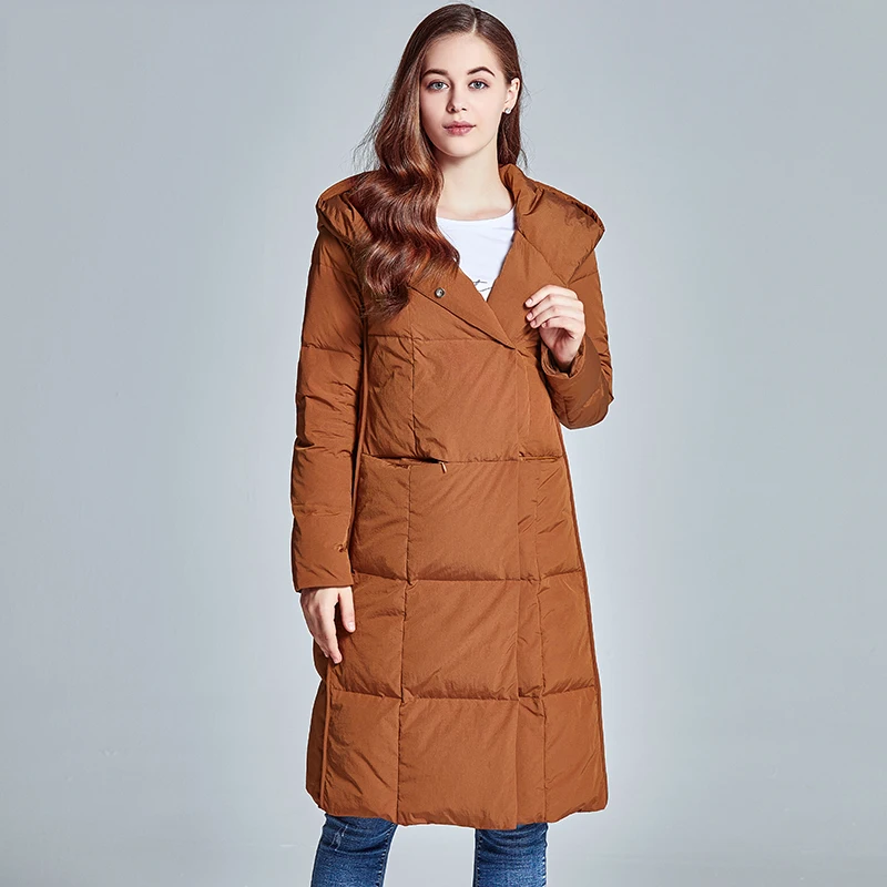 Waterproof Women Winter Coat White Duck Down Outwear Coat Hooded Windproof Female Down Jacket