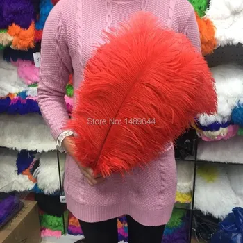 

Hot factory sales 50pcs high quality red ostrich feathers 14-16 inches / 35-40 cm