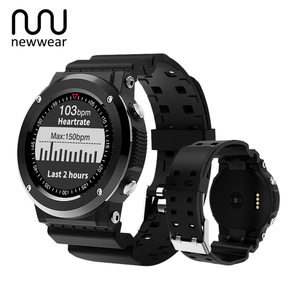 Newwear Q6 Smartwatch Waterprooft GPS Compass Heart Rate Monitor Sports Mode Fitness Tracker Bluetooth Men Fashion Smart Watch |