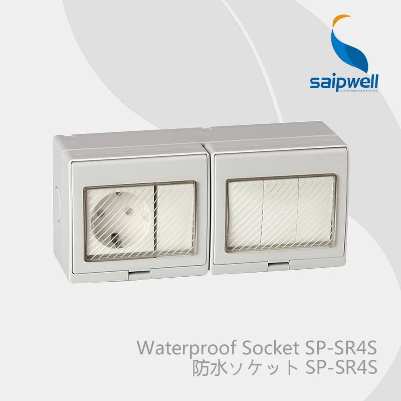 

Saipwell Electrical Plugs & Sockets Dual Control switcher and socket waterproof IP55 with CE Germany Style (SP-SR4S)