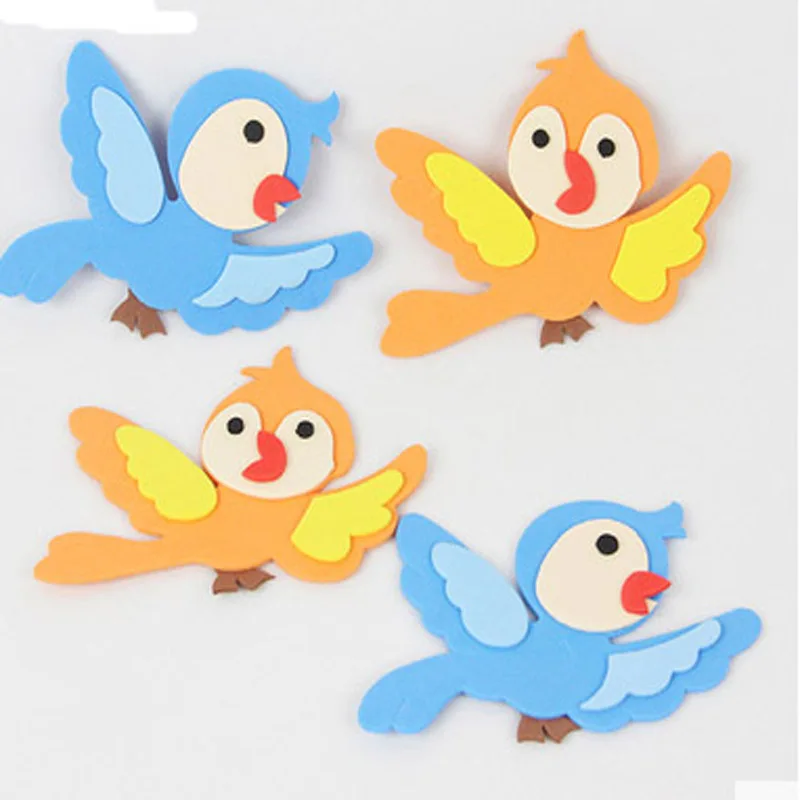 20PCS free shipping Kid Sticker EVA Foam Small Bird sticker Wall Decoration Environment Layout Material Baby
