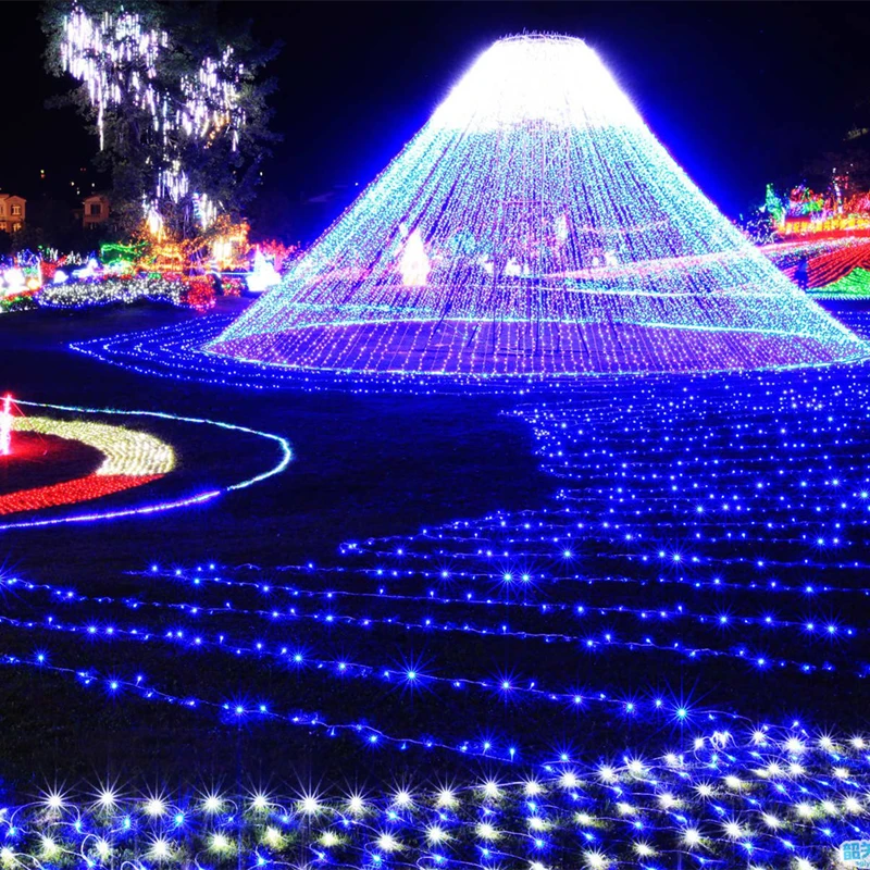 50 м светодиодная гирлянда с вилкой ЕС, светодиодная гирлянда, сказочный свет, красный и зеленый цвета, рождественские праздничные декоративные огни для дома и сада